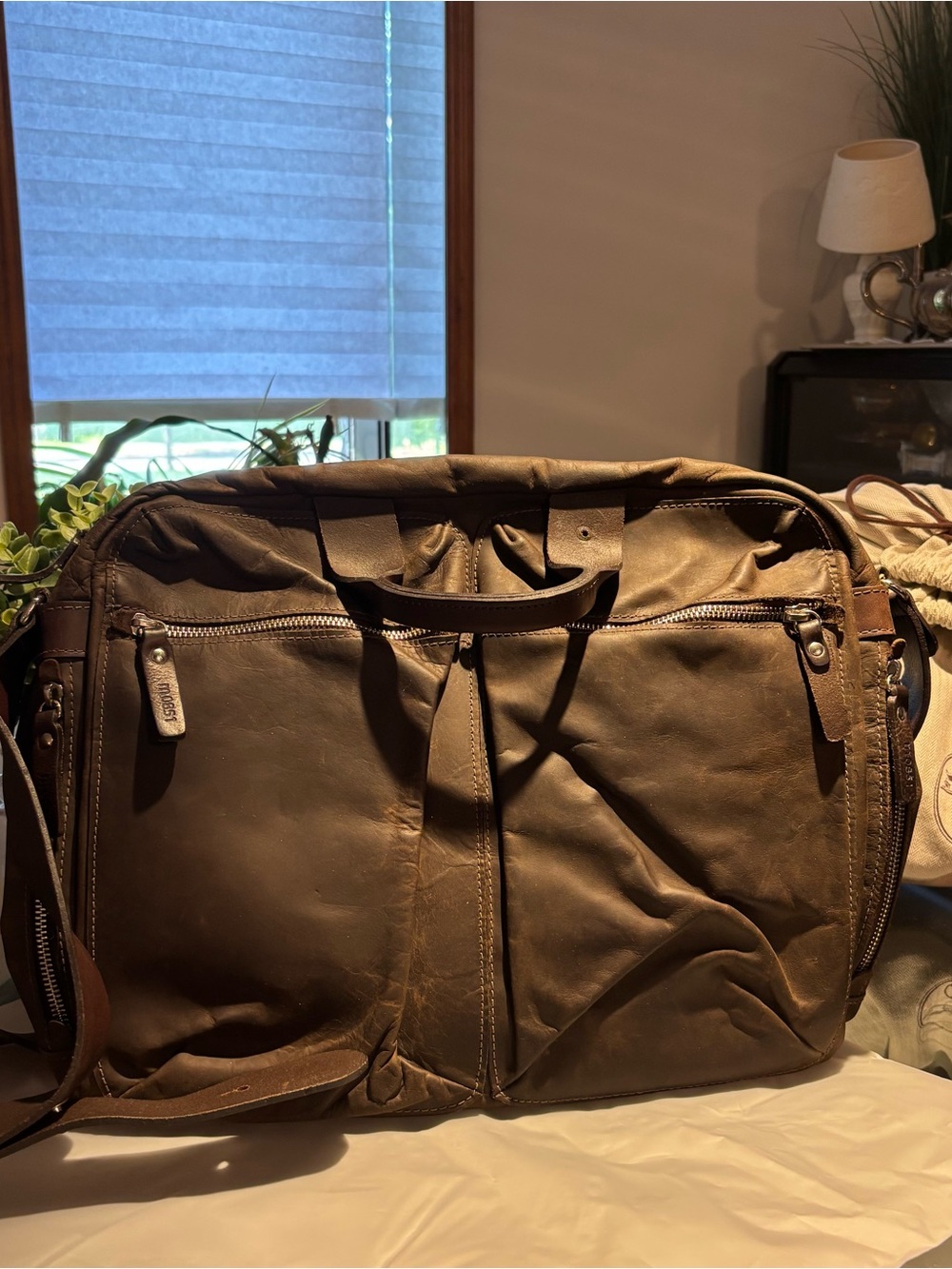 Men's Leather Laptop Briefcase - Brown very good Condition
